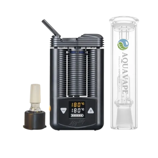 Mighty Vaporizer Komplett Set + Aquavape³-Bubbler & 14 mm-Adapter